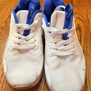 Reebok Kids White and Blue Athletic Sneakers, used for Cheer